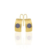 Kadir Jewellery 22 Ayar Altın Kaplama Kadın Minimal Küpe -El İşçiliği Ve Hipoalerjenik Küpe (Mor)