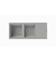POLEX Cristalüx Granit Evye P-X116 2 Hazneli Tezgah Altı Ve Tezgah Üstü Mutfak Evyesi 116,5x50,8cm (Gri)