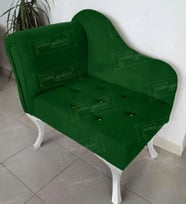 Yeni Model Tekli Köşe Koltuğu Josefin Bench Beyaz Ayak (Yeşil)