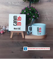 Abiye Hediye Dekoratif Taş, Kupa Bardak Kırmızı Hediye (Model 7)