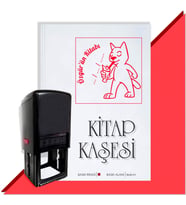 Kişiye Özel  Milkshake Cat Tarihli Kitap Kaşesi (Kırmızı)