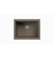 POLEX Cristalüx Granit Eviye P-09 Tezgah Altı Ve Tezgah Üstü Kare Mutfak Evyesi 55,5x43,5cm (TOPRAK-KAHVE)