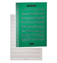 Müzik Defteri A4 40 Yaprak Plastik Kapak 1 Adet Sol Anahtarlı PP Kapak Müzik Defteri 21x29.7 cm 12 Sütunlu (Yeşil)