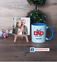 Babaya Hediye Fotoğraflı Dekoratif Taş, Kupa Bardak Beyaz Hediye Babaya Doğum Günü Hediyesi (Model 4)