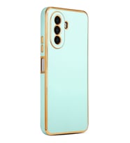 Huawei Nova Y70 Kılıf Zore Bark Kenarları Altın Renk Kılıf (Açık Mavi)