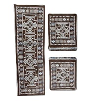 Algelsineve Serme Oto Koltuk Kilimi, binek araçlar için, 3 Parça 40x130cm (Kahverengi)