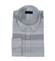 Erkek Silim Fit Pano Çizgili Gömlek BGL-ST03097 (Gri)