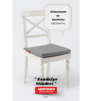 XPERMATE Fermuarlı Sandalye Minderi Su İtici Kumaş 40x40 cm Sünger Sandalye Minderi Bağcıklı (Antrasit)
