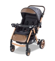 Babycare Combo Maxi Pro Çift Yönlü Bebek Arabası Kahverengi (Gold)