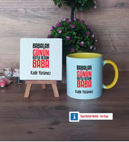 Babalar Günü Hediyesi Dekoratif Taş, Kupa Bardak Kırmızı Hediye Babaya Hediye (Model 6)
