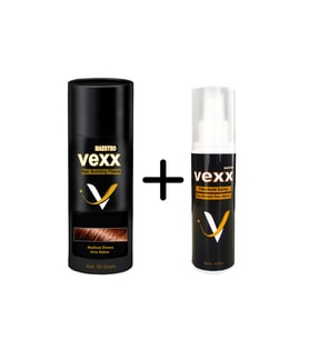 Vexx 50 Gr. Saç Tozu Topik + 100 ML. Sabitleyici Sprey Set 5 Renk (Kahverengi)