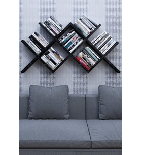 RafineriStore Kitaplık Çapraz Raf (Siyah)