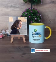 Coğrafya Öğretmeni Fotoğraflı Dekoratif Taş, Kupa Bardak Beyaz Hediye Öğretmenler Günü Hediyesi (Model 7)