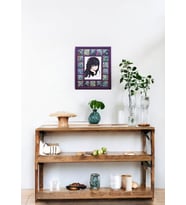 ÇİNİ DESENLİ 18 PARÇA KARO ÇERÇEVELİ (35*30 CM) AHŞAP DEKORATİF AYNA,6 FARKLI MODEL VE RENK SEÇENEĞİ İLE... (Lila)