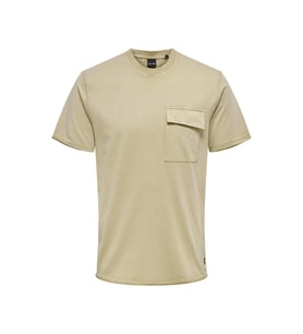 Only & Sons Onsgriffin Regular Yıkanmış Cepli T-shirt Erkek - 22022645 (Bej)