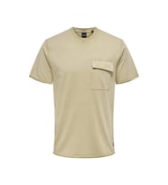Only & Sons Onsgriffin Regular Yıkanmış Cepli T-shirt Erkek - 22022645 (Bej)