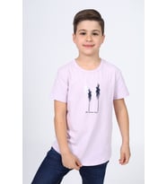 Toontoy Erkek Çocuk Baskılı Tişört (Açık Lila)