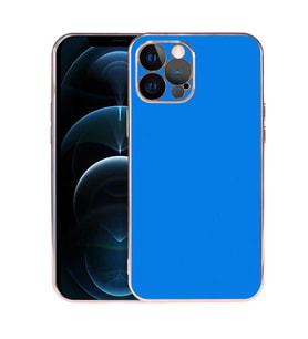 iPhone 12 Pro Kılıf Viyana Yüzeyi Buzlu Transparan Tasarım Kılıf (Saks)