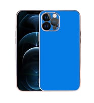 iPhone 12 Pro Kılıf Viyana Yüzeyi Buzlu Transparan Tasarım Kılıf (Saks)