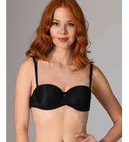 NBB Destekli Push-up Straplez Cuplı Basic Sütyen- 3520 (Siyah)
