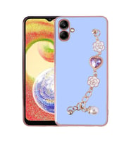 Galaxy A04 Kılıf El Tutamaçlı Kamera Korumalı Taka Silikon Kılıf (Mor)
