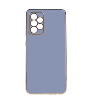 Samsung Galaxy A52 Kılıf Kenarları Gold Kamera Korumalı Renkli Pastel Silikon Açık Yeşil BARK (Açık Mavi)