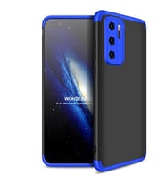 Huawei P40 Pro Kılıf Zore Ays Full Koruma Kılıf (Siyah-Mavi)