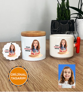 Kız Çocuğa Doğum Günü Hediyesi Hediye Seti T Kupa, Kalemlik, Anahtarlık Kız Çocuk Hediyeleri (Turuncu)