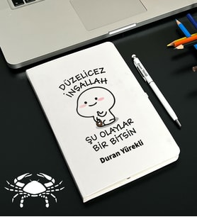Kişiye Özel Burç Tasarımlı Esprili Defter Kalem Seti (Model 6)