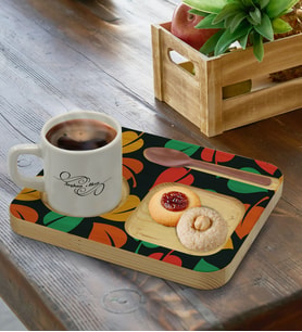 BK Gift Kişiye Özel Doğal Ahşap Sunum Tabağı ve Türk Kahvesi Fincanı Hediye Seti, Ev Hediyesi, Arkadaşa Hediye, Anneye Hediye, Doğum Günü Hediyesi (Model 9)