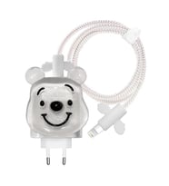 Microsonic Apple iPhone Kablo Koruyucu ve Şarj Adaptör Kılıf Cartoon Figürlü Silikon Crtn-Fgr-Ty-Stry-Aln (Renksiz)