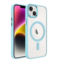 Apple iPhone 14 Kılıf Wireless Şarj Özellikli Krom Magsafe Kılıf (Yeşil)