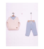 Kaşkorse Detaylı Armalı 3 İplik İkili Bebe Takım (Mint)