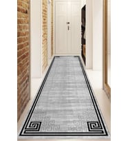 Dijital Baskılı Kaymaz Taban Yıkanabilir Modern Yolluk Ve Koridor Halısı NDU-HT-1225 (Gri)