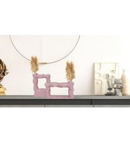 Livava Çerçeve Seramik Vazo İkili Set, Ekru, 21X15 (Pembe)