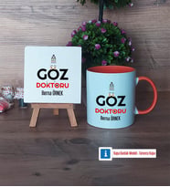 Göz Doktoru Dekoratif Taş, Kupa Bardak Kırmızı Hediye Tıp Bayramı Hediyesi (Model 12)