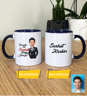 Kişiye Özel Karikatürlü Kolay Yetişmiyor Hediye Kupa Bardak Erkek Sevgiliye Abiye Babaya Doğum Günü Hediyesi (Lacivert)