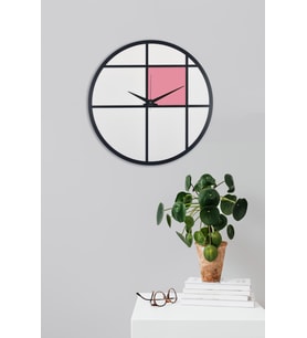 Dekoratif Ahşap Duvar Saati 50 cm - Lenora (Pembe)