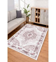 Dijital Kaymaz Taban Yıkanabilir Renkli Salon Halısı Mutfak Halısı Yolluk ND-SD-587 (Pembe)