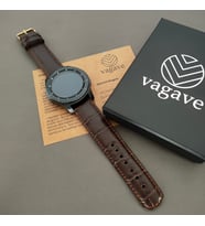 vagave Samsung Galaxy Watch 4 Watch 5 Active Uyumlu Hakiki Deri Kordon 20mm (Kahverengi)