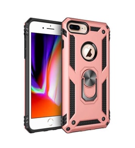 Uyumlu Model Apple iPhone 6 Plus 6S Plus Kılıf Yüzüklü Zırh Tank Vega (Rose)