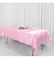 Saten Masa Örtüsü 140 x 240 (Pembe)