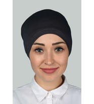 Hazır Pratik Geçmeli Lastikli Tesettür Bone (Füme)