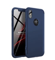 Microsonic Apple iPhone XS Kılıf Double Dip 360 Protective (Lacivert)