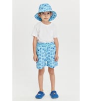 Benittokids Erkek Çocuk Desenli Deniz Şortu 7008 (Mavi)