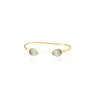 Kadir Jewellery 22 Ayar Altın Kaplama El İşçiliği Zirkon Taşlı Kadın Charm Bileklik (Gri)