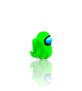 Among Us Ghost Oyuncak tek parça gövde, kaliteli baskı 6 cm (Yeşil)