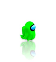 Among Us Ghost Oyuncak tek parça gövde, kaliteli baskı 6 cm (Yeşil)