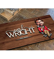 BK Gift Kişiye Özel Erkek Patron Karikatürlü Kabartma Figürlü Ahşap Tablo, Duvar Dekoru, Arkadaşa Hediye, Özel Tasarım Ev Hediyesi-1 (Ceviz)