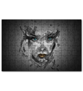 Cakapuzzle Belirsiz Boyama Tekniğiyle Kadın Yüzü Puzzle Yapboz MDF (Ahşap) (1000 Parça)
